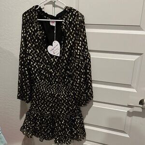 Elegant Black and Gold Women's Dress